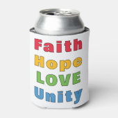Geloof Hoop Liefde Eenheid Blikjeskoeler (Blikje Voorkant)