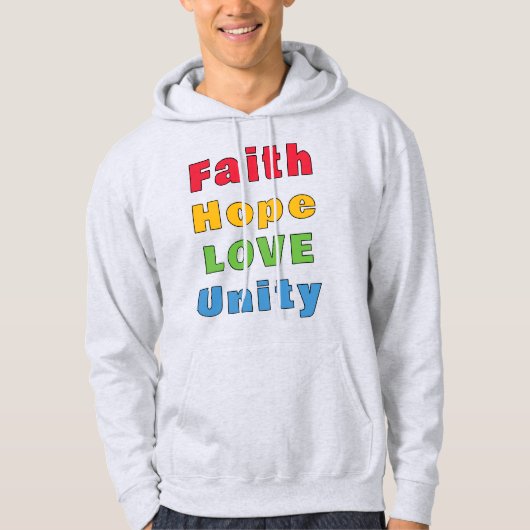 Geloof Hoop Liefde Eenheid Hoodie (Voorkant)