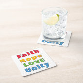 Geloof Hoop Liefde Eenheid Kartonnen Onderzetters (Insitu)