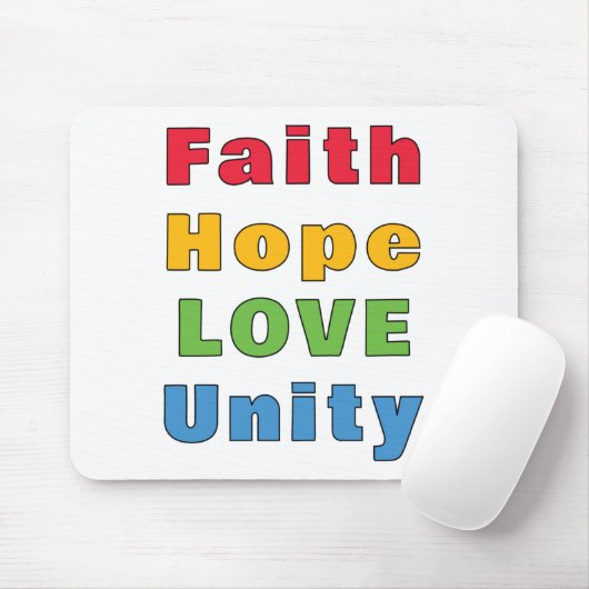 Geloof Hoop Liefde Eenheid Muismat (Met muis)