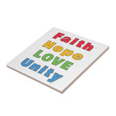 Geloof Hoop Liefde Eenheid Tegeltje (Zijkant)