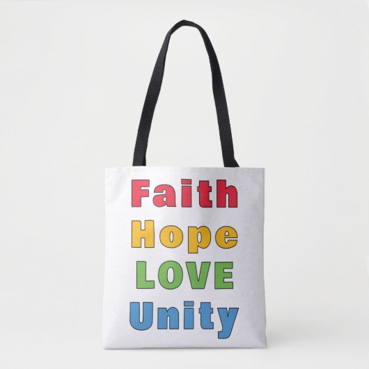 Geloof Hoop Liefde Eenheid Tote Bag (Voorkant)