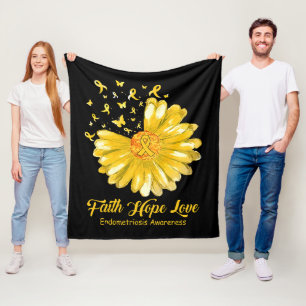 Geloof Hoop Liefde Endometriose Bewustzijn Fleece Deken