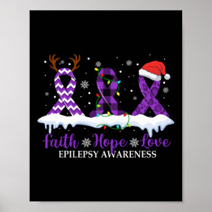 Geloof Hoop Liefde Epilepsie Bewustzijn Kerstmis R Poster