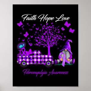Geloof Hoop Liefde Fibromyalgie Bewustzijn Geschen Poster