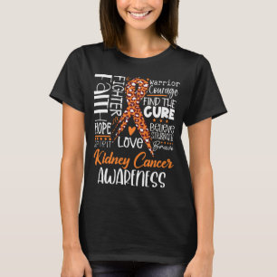 Geloof Hoop Liefde Genees Nierkanker Bewustzijn T-shirt