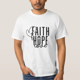 Geloof hoop liefde hart God Christus Christelijk T-shirt
