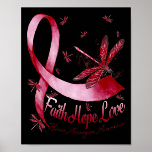 Geloof Hoop Liefde Hersenaneurysma Bewustzijn Libe Poster