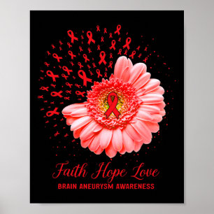 Geloof Hoop Liefde Hersenaneurysma Bewustzijn Over Poster