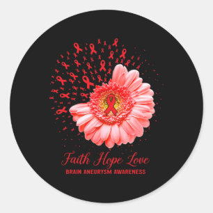 Geloof Hoop Liefde Hersenaneurysma Bewustzijn Over Ronde Sticker