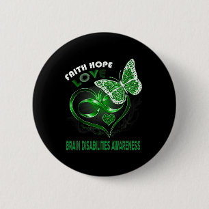 Geloof Hoop Liefde Hersenen Handicaps Bewustzijn H Ronde Button 5,7 Cm