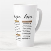 Geloof, hoop, liefde: Inspirerend Bijbelverzen Latte Mok (Rechterhoek)