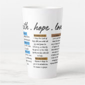 Geloof, hoop, liefde: Inspirerend Bijbelverzen Latte Mok (Voorkant)