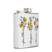 "Geloof-hoop-liefde" | Inspirerend bloemenontwerp Heupfles (Rechts)