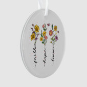 "Geloof-hoop-liefde" | Inspirerend bloemenontwerp Ornament (voorkant)