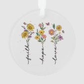 "Geloof-hoop-liefde" | Inspirerend bloemenontwerp Ornament (achterkant)