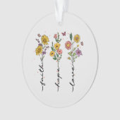 "Geloof-hoop-liefde" | Inspirerend bloemenontwerp Ornament (voorkant)