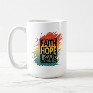 Geloof hoop liefde inspirerende motiverende vers koffiemok