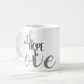 geloof, hoop & liefde koffiemok (Voorkant links)