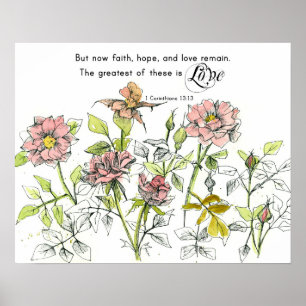 Geloof Hoop Liefde Korintiërs 13 Schriftrozen Poster