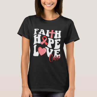 Geloof Hoop Liefde Kuur Bourgondië Lint Sikkelcel  T-shirt