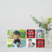 Geloof Hoop Liefde Landblokken Kerstmis Feestdagenkaart (Staand voorkant)