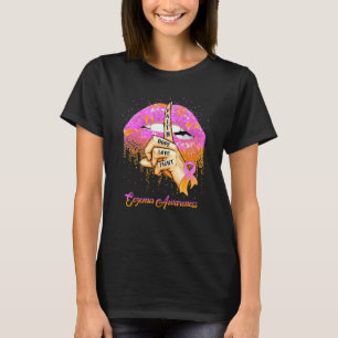 Geloof Hoop Liefde Lavendel & Oranje Lint Eczeem B T-shirt