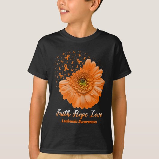Geloof Hoop Liefde Leukemie Bewustzijn Bloem Sterk T-shirt (Voorkant)