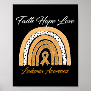 Geloof Hoop Liefde Leukemie Bewustzijn Lint Sinaas Poster