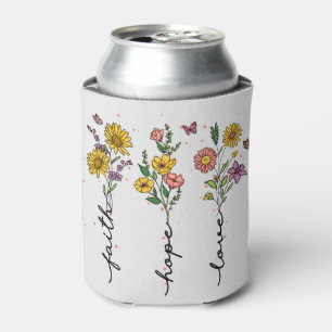 Geloof, hoop, liefde - Levendig Bloemen Inspireren Blikjeskoeler