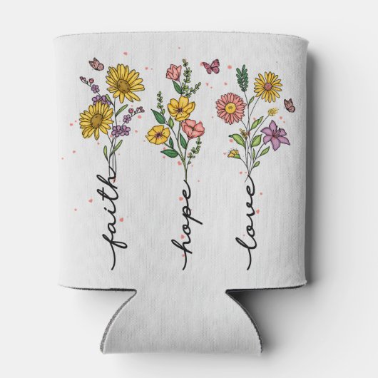 Geloof, hoop, liefde - Levendig Bloemen Inspireren Blikjeskoeler (Achterkant)