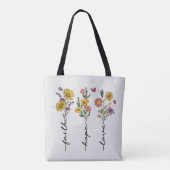 Geloof, hoop, liefde - Levendig Bloemen Inspireren Tote Bag (Achterkant)