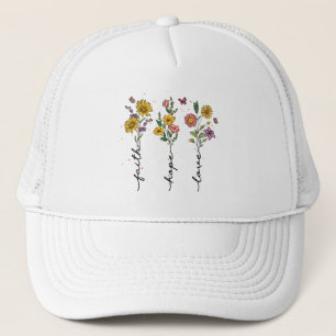 Geloof, hoop, liefde - Levendig Bloemen Inspireren Trucker Pet