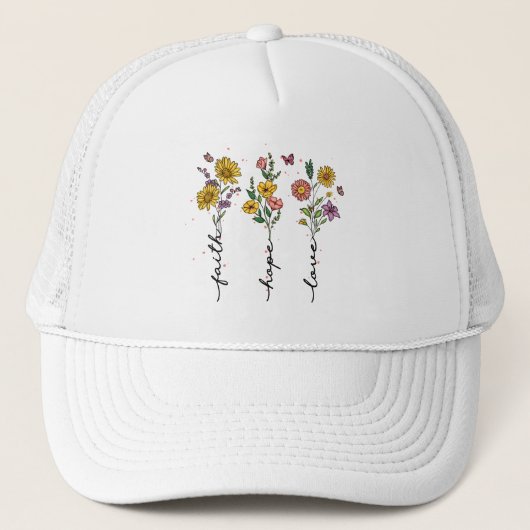Geloof, hoop, liefde - Levendig Bloemen Inspireren Trucker Pet (Voorkant)