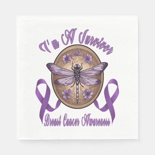 Geloof Hoop Liefde Libel Borstkankerbewustzijn Servet (Voorkant)