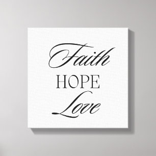 Geloof, hoop liefde minimalistisch ontwerp  canvas afdruk
