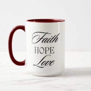 Geloof, hoop liefde minimalistisch ontwerp  mok
