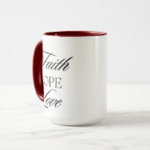 Geloof, hoop liefde minimalistisch ontwerp mok (Voorkant links)