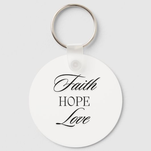 Geloof, hoop liefde minimalistisch ontwerp sleutelhanger (Voorkant)