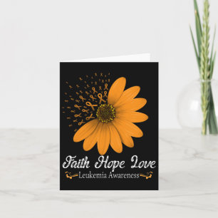 Geloof Hoop Liefde Oranje Lint Bloedkanker Steun Kaart