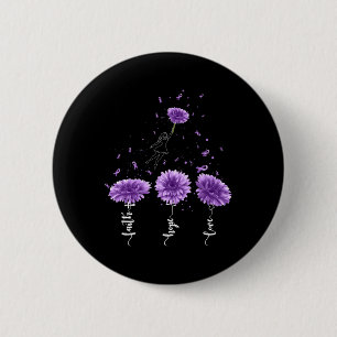 Geloof Hoop Liefde Paarse Zonnebloem Overdosis Bew Ronde Button 5,7 Cm