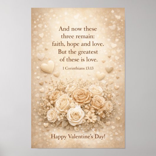 Geloof- Hoop- Liefde Poster (Valentijnsdag)  (Voorkant)