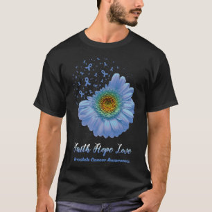 Geloof Hoop Liefde Prostaatkanker Bewustzijn Bloem T-shirt