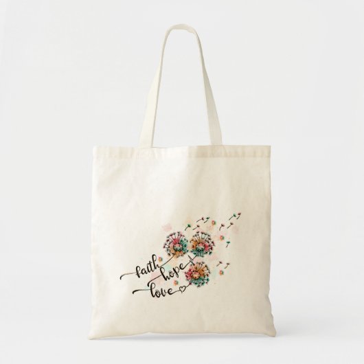 Geloof Hoop Liefde Quote Tote Bag (Voorkant)