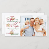 Geloof, Hoop, Liefde Rood en Goud Kerstkaart (Voorkant / Achterkant)