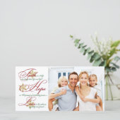 Geloof, Hoop, Liefde Rood en Goud Kerstkaart (Staand voorkant)