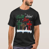 Geloof Hoop Liefde Sneeuwman Christelijk Xmas T-shirt (Voorkant)