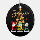 Geloof Hoop Liefde Sneeuwman Jezus Grappige Kerstm Keramisch Ornament (Links)