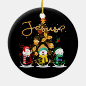 Geloof Hoop Liefde Sneeuwman Jezus Grappige Kerstm Keramisch Ornament (Achterkant)