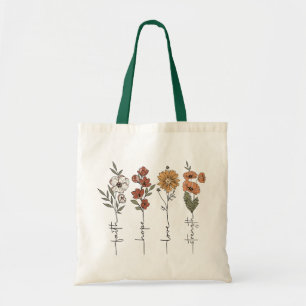 Geloof Hoop Liefde Sterkte Citaat Tote Bag